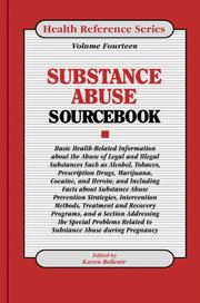 Cover of: Substance Abuse Sourcebook by Karen Bellenir