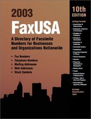 Cover of: Faxusa 2003: A Directory of Facsimile Numbers for Businesses and Organizations Nationwide (Fax USA)