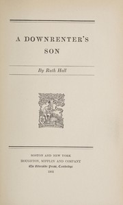 Cover of: A downrenter's son by Ruth Hall