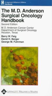 Cover of: The M.D. Anderson surgical oncology handbook