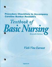 Cover of: Procedure checklist to accompany Caroline Bunker Rosdahl's Textbook of basic nursing, 7th ed.