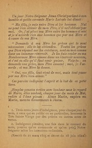 Cover of: Petit mois de Marie: pensée pieuses pour le mois de mai