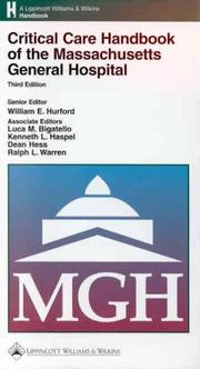 Cover of: Critical Care Handbook of the Massachusetts General Hospital