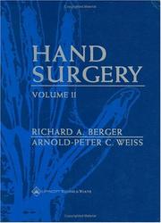 Cover of: Hand Surgery. 2 Volume Set by Richard A. Berger, Arnold-Peter C Weiss