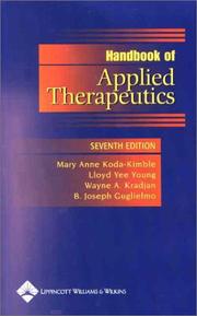Cover of: Handbook of applied therapeutics by Mary Anne Koda-Kimble ... [et al.].