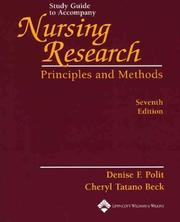 Cover of: Study Guide to Accompany Nursing Research: Principles and Methods
