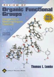 Cover of: Review of Organic Functional Groups by Thomas L. Lemke