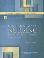 Cover of: Procedure Checklists to Accompany Craven and Hirnle's Fundamentals of Nursing: Human Health and Function, Fifth Edition (Nursing Fundamentals)