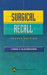 Cover of: Surgical recall by senior editor, Lorne H. Blackbourne.
