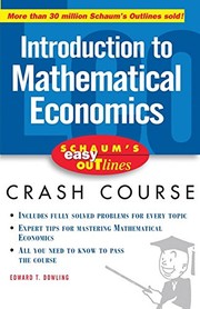 Cover of: Mathematical economics