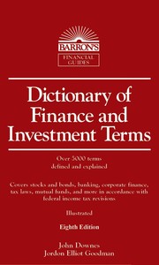 Cover of: Dictionary of finance and investment terms