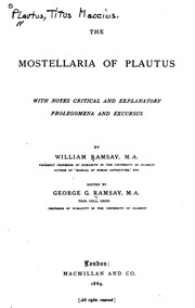 Cover of: The Mostellaria of Plautus by Titus Maccius Plautus