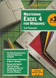 Cover of: Mastering Excel 4 for Windows by Carl Townsend