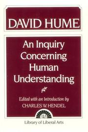 Cover of: Hume: An Inquiry Concerning Human Understanding
