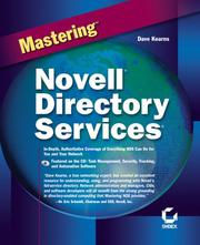 Cover of: Mastering Novell Directory Services by Dave Kearns, David Kearns