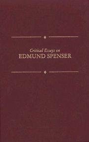 Cover of: Critical essays on Edmund Spenser