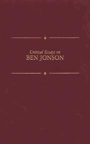 Cover of: Critical essays on Ben Jonson | 
