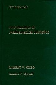 Cover of: Introduction to mathematical statistics by Robert V. Hogg