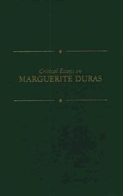 Cover of: Critical essays on Marguerite Duras