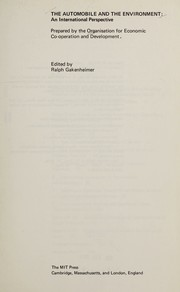 Cover of: The Automobile and the Environment by Ralph Galanheimer