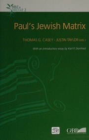 Cover of: Paul's Jewish matrix