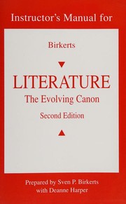 Cover of: Instructor's manual for Birkerts literature: the evolving canon
