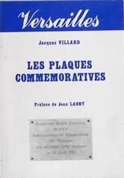 Cover of: Les plaques commémoratives: Versailles