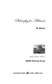 Cover of: Philosophy for Militants by Michael Munro