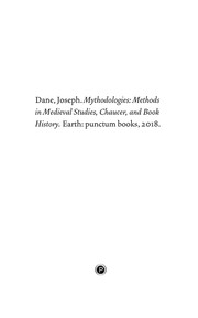 Cover of: Mythodologies: Methods in Medieval Studies, Chaucer, and Book History