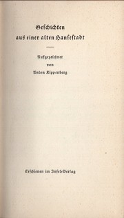 Cover of: Geschichten aus einer alten Hansestadt by 