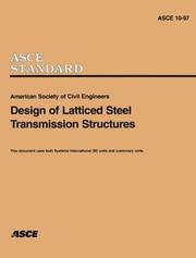 Cover of: Design of latticed steel transmission structures