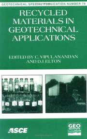 Cover of: Recycled materials in geotechnical applications: proceedings of sessions of Geo-Congress 98