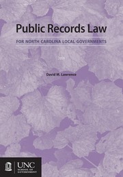 Cover of: Public Records Law for North Carolina Local Governments