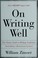 Cover of: On writing well