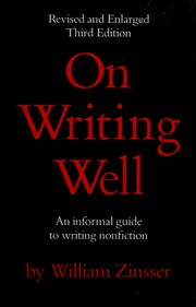 Cover of: On writing well by William Zinsser