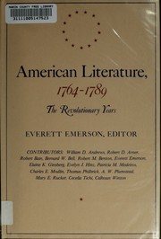 Cover of: American literature, 1764-1789 by Everett H. Emerson