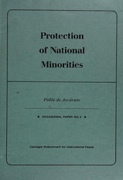 Cover of: Protection of national minorities