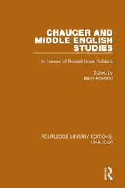 Cover of: Chaucer and Middle English studies in honour of Rossell Hope Robbins