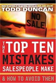 Cover of: The Top Ten Mistakes Salespeople Make & How to Avoid Them