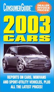 Cover of: 2003 Cars (Consumer Guide: Cars) by Consumer Guide editors