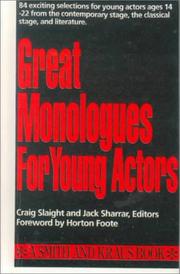 Cover of: Great Monologues for Young Actors (Young Actor Series) by 