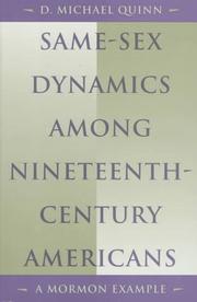 Cover of: Same-sex dynamics among nineteenth-century Americans: a Mormon example