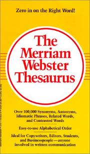Cover of: The Merriam-Webster Thesaurus
