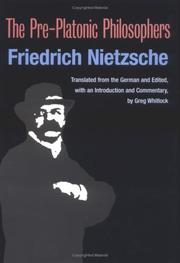 Cover of: The Pre-Platonic Philosophers (International Nietzsche Studies) by Friedrich Nietzsche