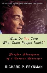 Cover of: What Do You Care What Other People Think? by 