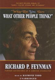 Cover of: What Do You Care What Other People Think? (Library Edition) by 