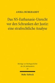 Cover of NS-Euthanasie-Unrecht Vor Den Schranken der Justiz by anika burkhardt