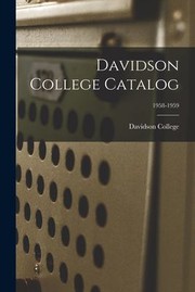 Cover of: Davidson College Catalog; 1958-1959