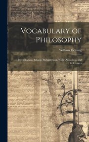 Cover of: Vocabulary of Philosophy: Psychological, Ethical, Metaphysical, with Quotations and References