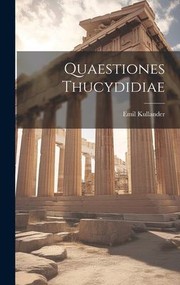 Cover of: Quaestiones Thucydidiae by Emil Kullander, Emil Kullander